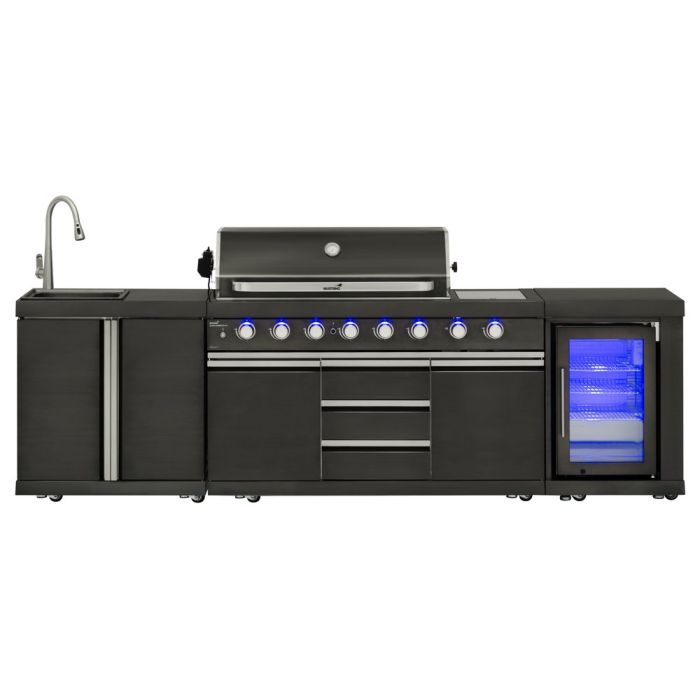 Mustang Gas Grill Black Diamond 6+2 summer kitchen with refrigerator, custom product