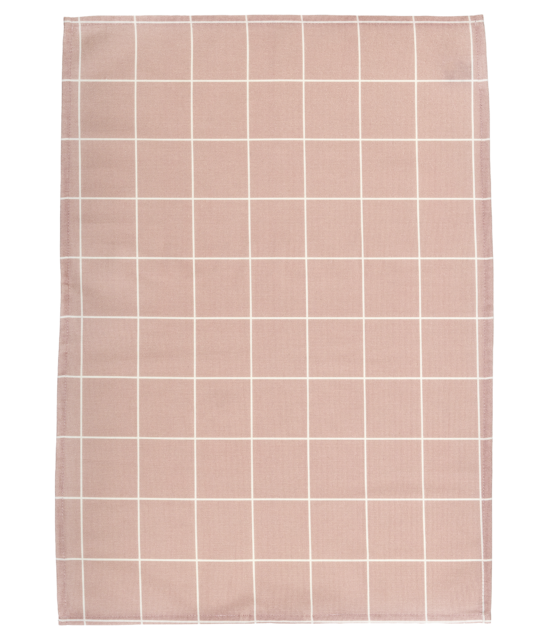Muurla Ruudut ja raidat keittiöpyyhe vaaleanpunainen 50x65cm