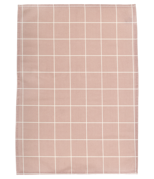 Muurla Ruudut ja raidat keittiöpyyhe vaaleanpunainen 50x65cm