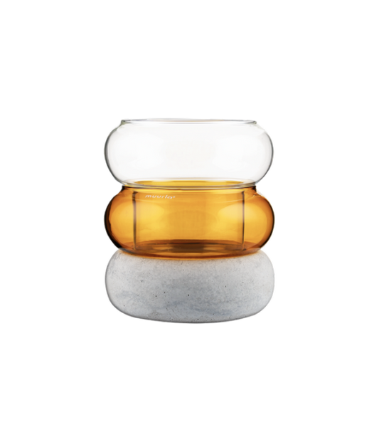 Muurla Rinkeli candle lantern/vase amber, custom product